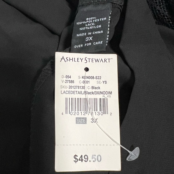 NWT Ashley Stewart Black Lace & Chiffon Kimono Robe Size 3X - Picture 2 of 2